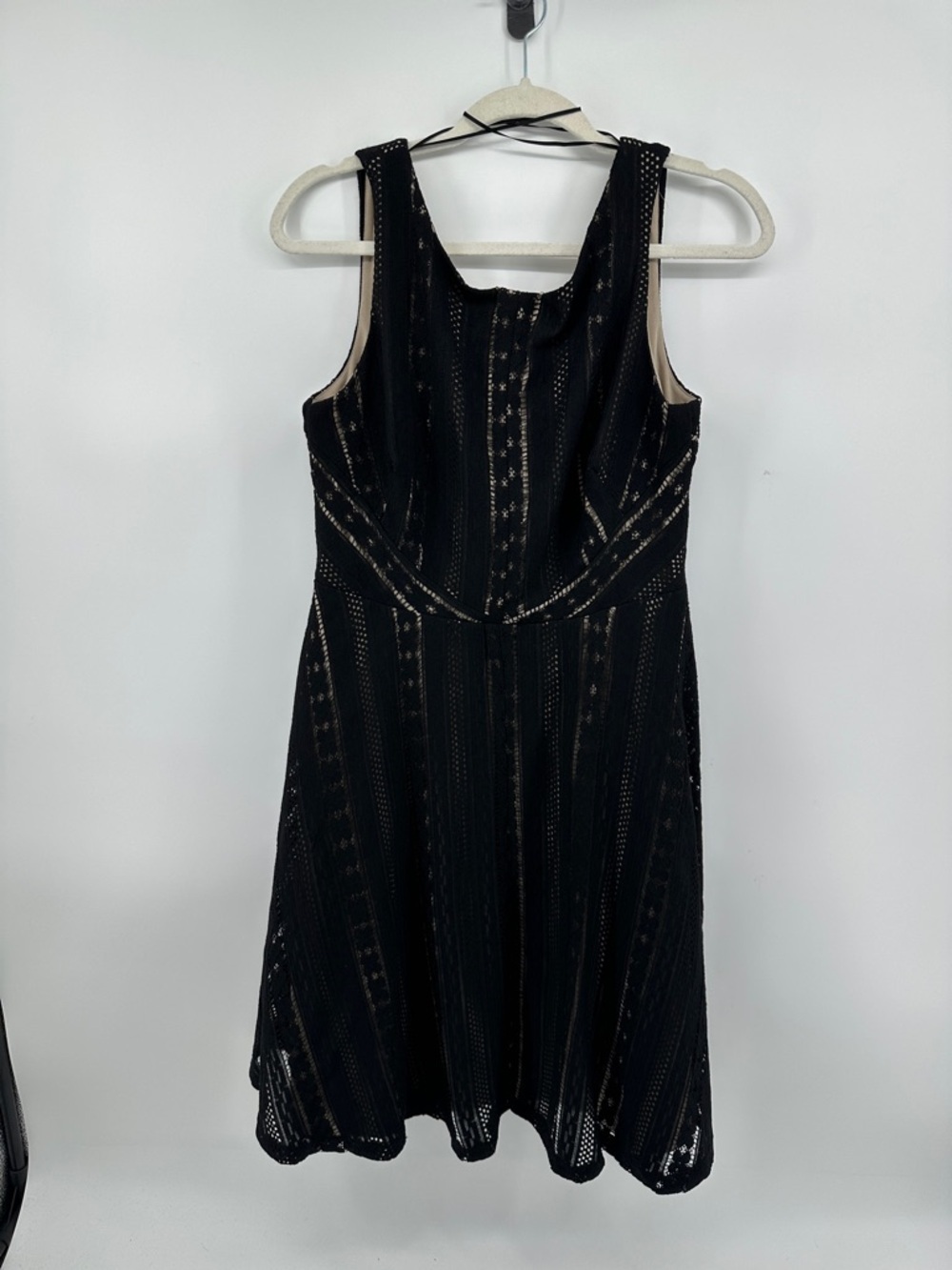SignaturebySangria Whimsigoth Balletcore Romantic Black Lace-Overlay Midi Sz10‎